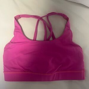 Lululemon energy bra in bright pink, size 4